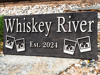 Man Cave Pub Bar Decor | Personalized Bar Cocktail Sign | Custom Wooden Sign Personalized Cabin Gift Rustic Home Decor Basement Bar Home Bar
