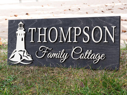 Custom Lighthouse Name Sign | Nautical Coastal Decor | Boat Decor | Custom Lake Decor | 3D Lake House Decor | Marina Wedding Beach Wedding