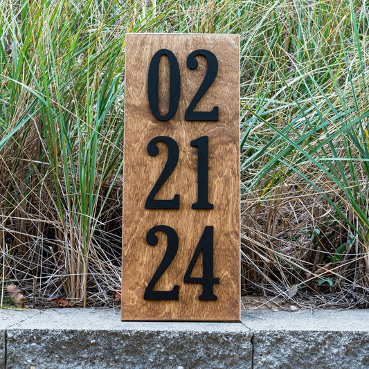 Vertical Custom Wood Established Date Sign Personalized Wedding Gift Wooden Anniversary Gift Wedding Sign Gift for Couple Newlywed Gift