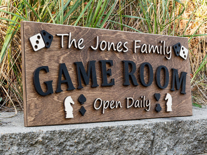 Custom Game Night Gift | Personalized Family Game Night Wood Sign | Family Fun Gift | Game Room Home Decor | Anniversary Gift for Couples