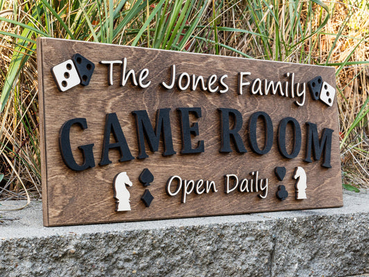 Custom Game Night Gift | Personalized Family Game Night Wood Sign | Family Fun Gift | Game Room Home Decor | Anniversary Gift for Couples