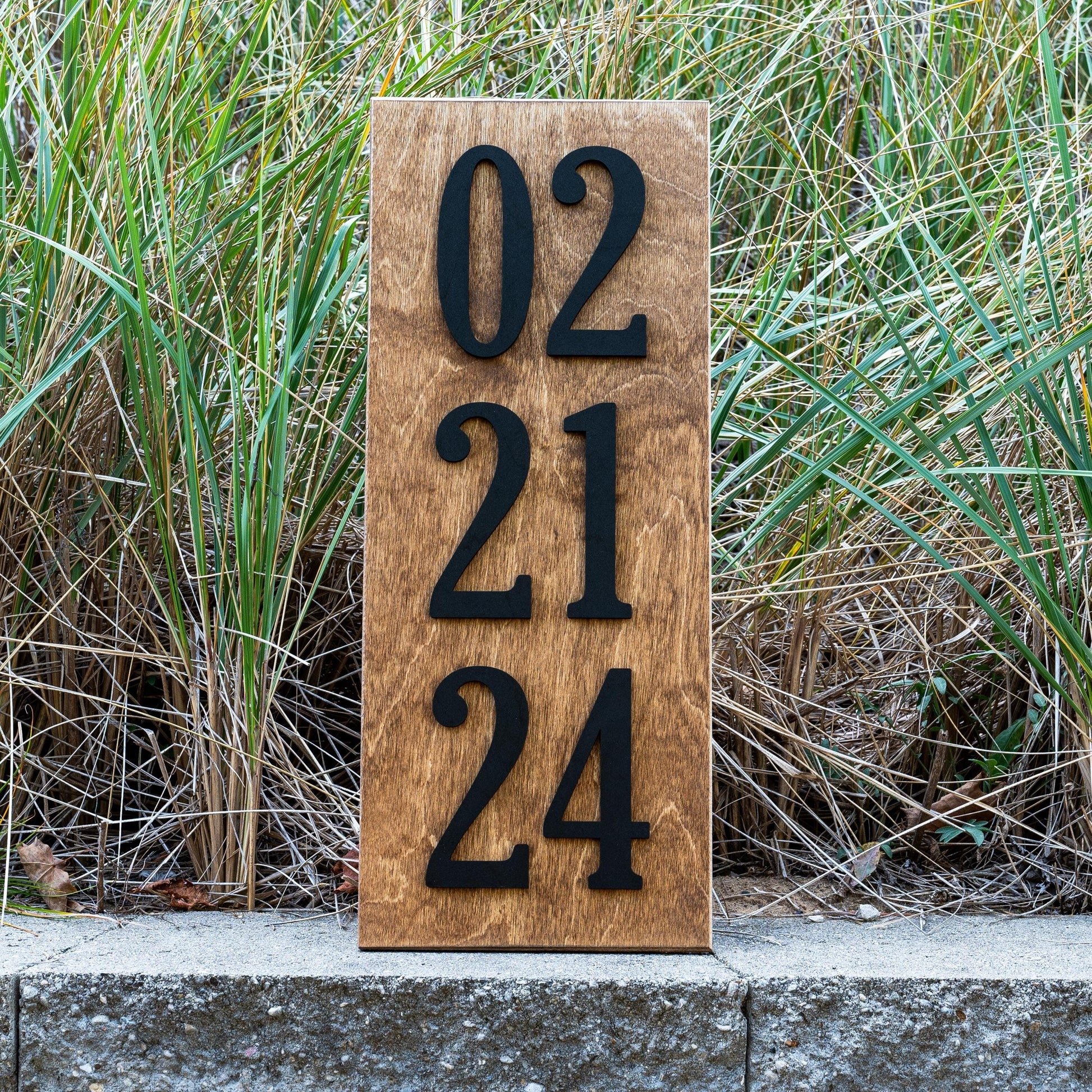 Vertical Personalized Established Date Wood Sign Newlywed Wedding Date Gift 5 Year Wooden Anniversary Gift Wedding Date Sign Couples Gift