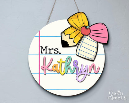 Teacher Door Sign, Personalized 3D Teacher Door Hanger, Classroom Welcome Sign, Teacher's Day Gift, Custom Name Teacher Appreciation Gift