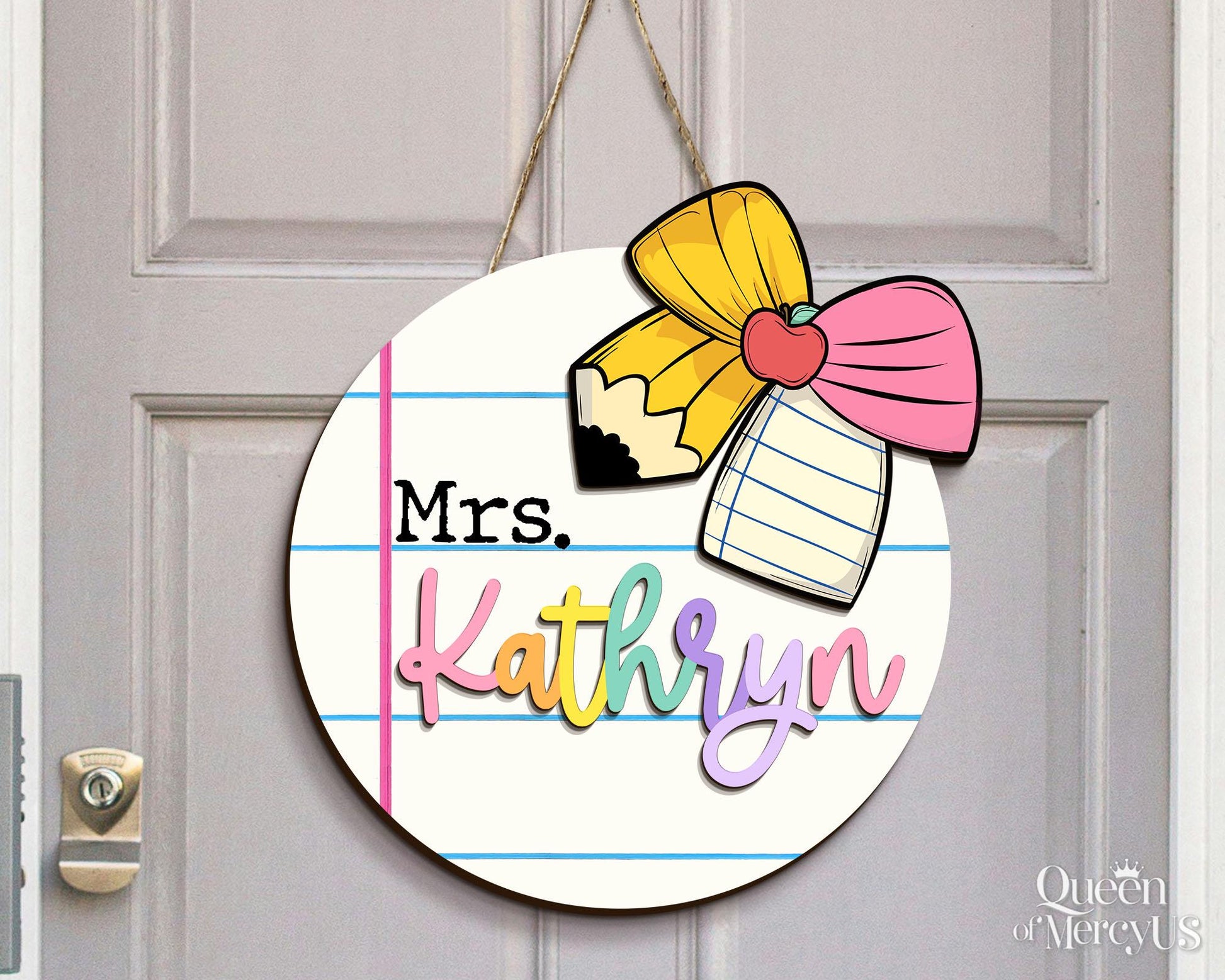 Teacher Door Sign, Personalized 3D Teacher Door Hanger, Classroom Welcome Sign, Teacher's Day Gift, Custom Name Teacher Appreciation Gift