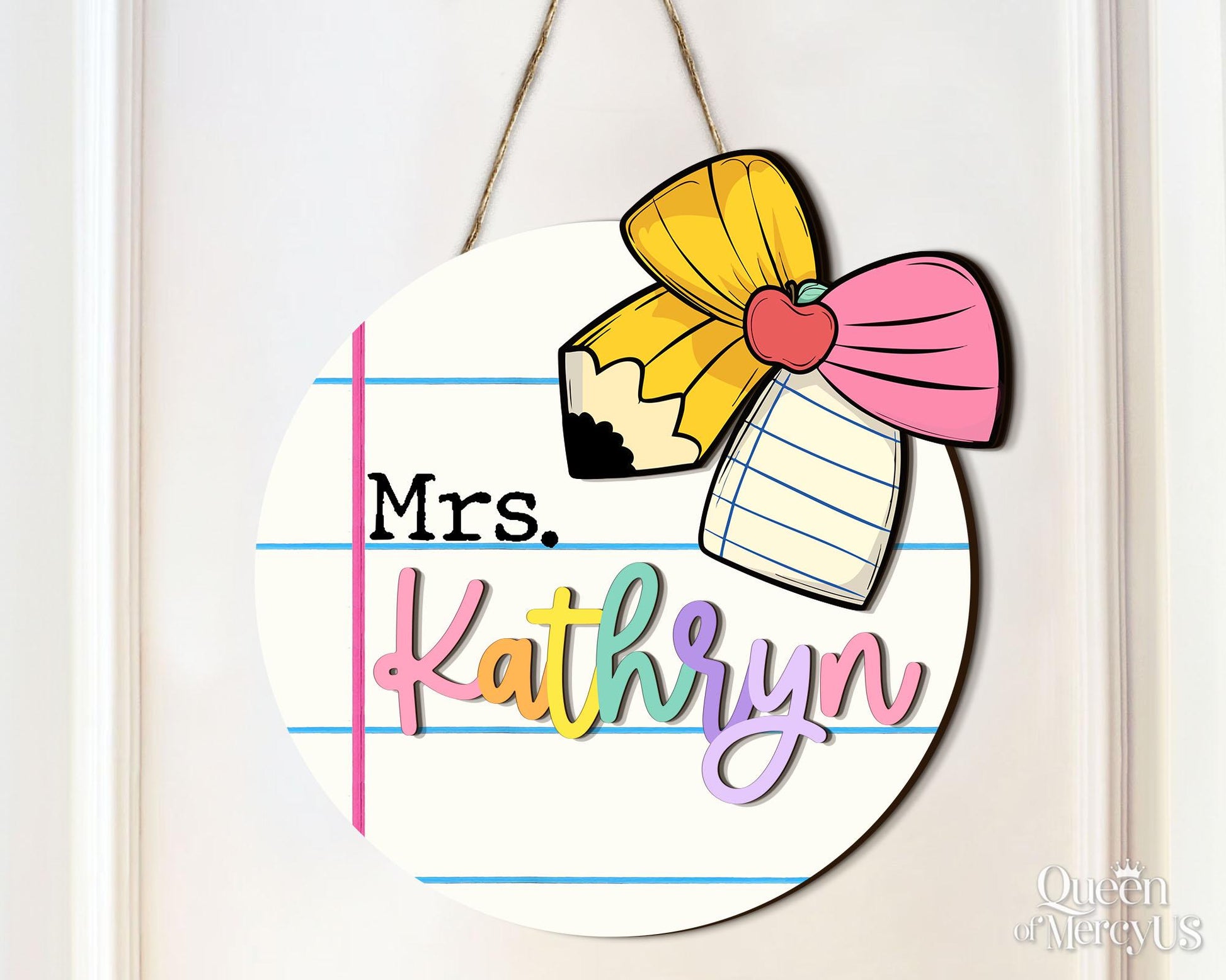 Teacher Door Sign, Personalized 3D Teacher Door Hanger, Classroom Welcome Sign, Teacher's Day Gift, Custom Name Teacher Appreciation Gift