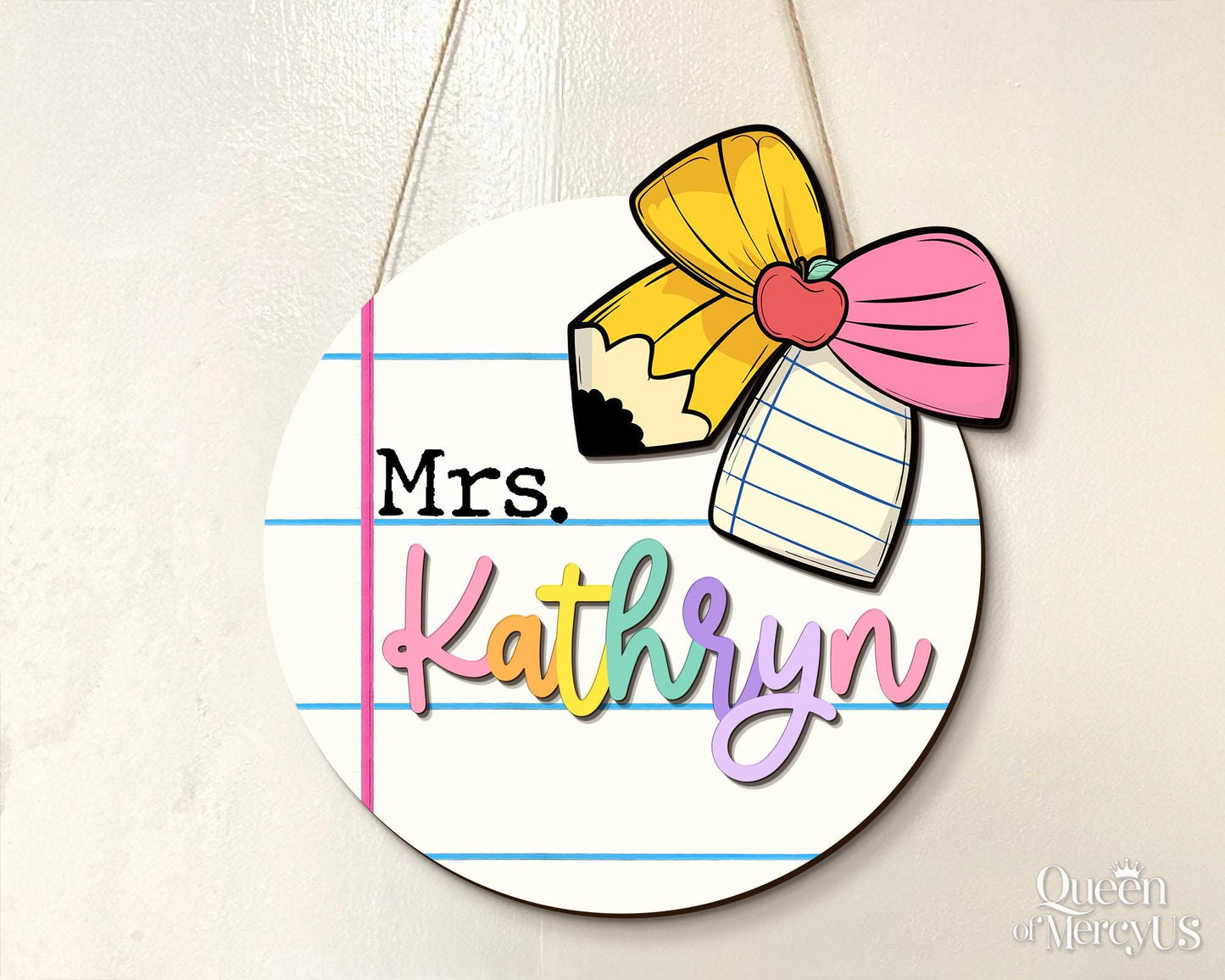 Teacher Door Sign, Personalized 3D Teacher Door Hanger, Classroom Welcome Sign, Teacher's Day Gift, Custom Name Teacher Appreciation Gift