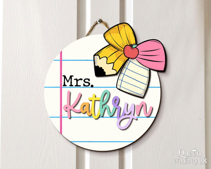 Teacher Door Sign, Personalized 3D Teacher Door Hanger, Classroom Welcome Sign, Teacher's Day Gift, Custom Name Teacher Appreciation Gift