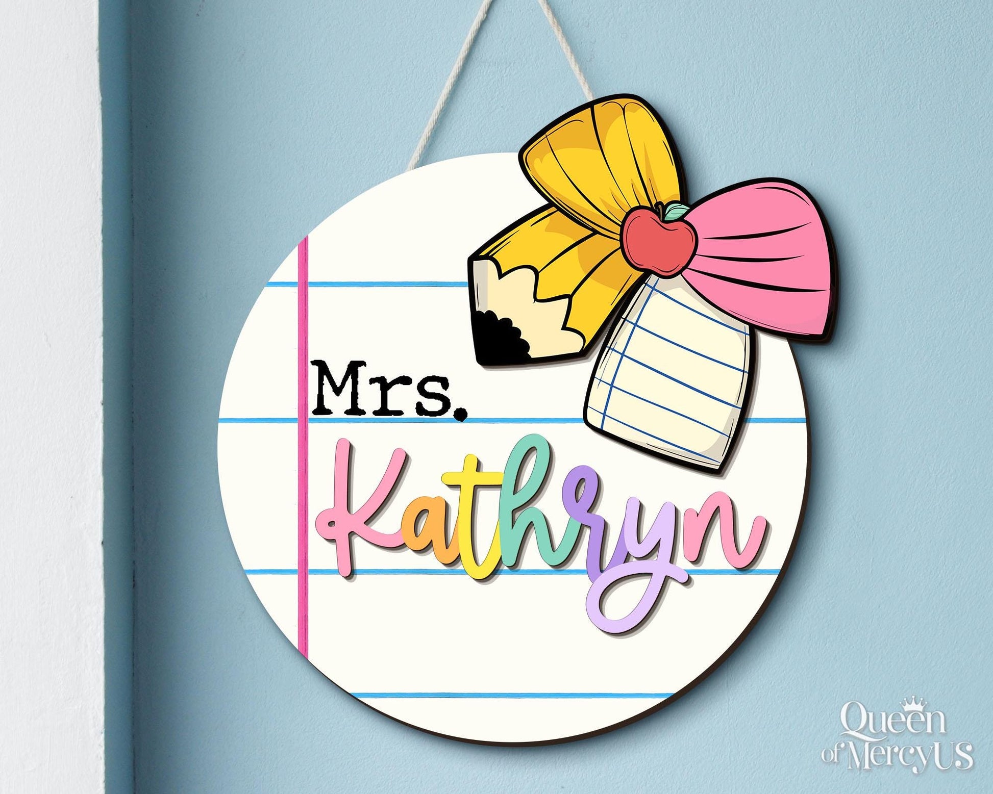 Teacher Door Sign, Personalized 3D Teacher Door Hanger, Classroom Welcome Sign, Teacher's Day Gift, Custom Name Teacher Appreciation Gift