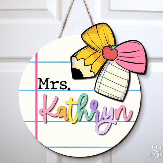 Teacher Door Sign, Personalized 3D Teacher Door Hanger, Classroom Welcome Sign, Teacher's Day Gift, Custom Name Teacher Appreciation Gift