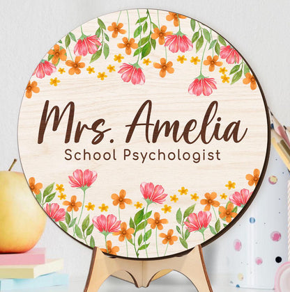 Personalized School Psychologist Door Sign, School Counselor Office Sign, Mental Health Gift, Custom School Psychologist Welcome Sign