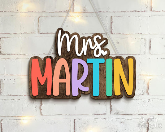 Personalized 3D Teacher Name Door Sign, Teacher Gifts, Classroom Door Hanger, Classroom Welcome Sign, Back To School,1st Day of School Decor