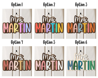 Personalized 3D Teacher Name Door Sign, Teacher Gifts, Classroom Door Hanger, Classroom Welcome Sign, Back To School,1st Day of School Decor