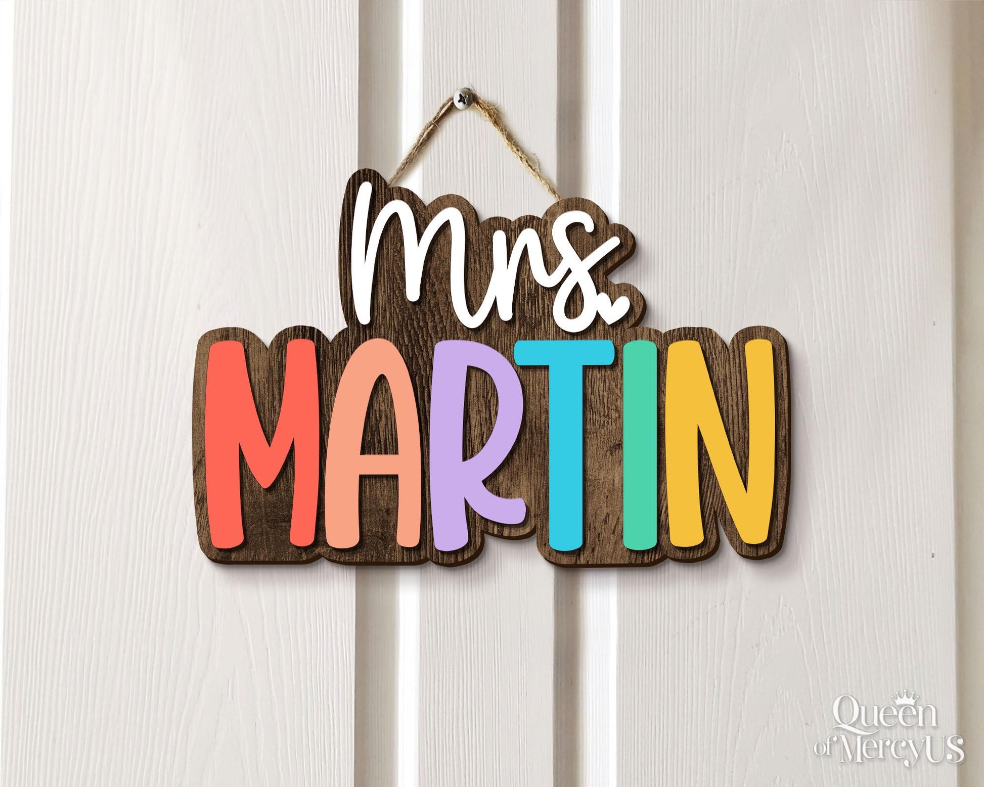 Personalized 3D Teacher Name Door Sign, Teacher Gifts, Classroom Door Hanger, Classroom Welcome Sign, Back To School,1st Day of School Decor