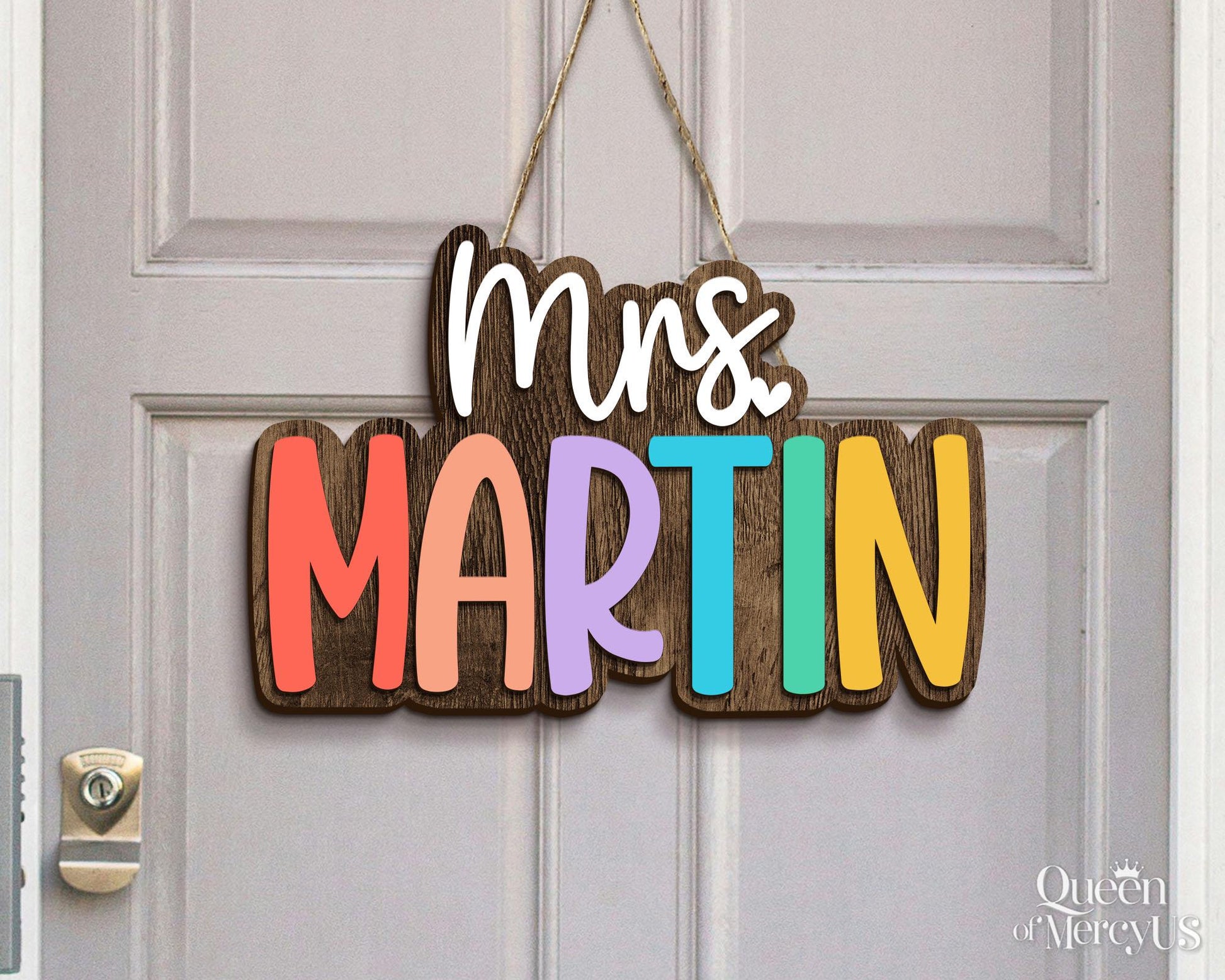 Personalized 3D Teacher Name Door Sign, Teacher Gifts, Classroom Door Hanger, Classroom Welcome Sign, Back To School,1st Day of School Decor