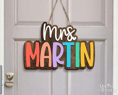 Personalized 3D Teacher Name Door Sign, Teacher Gifts, Classroom Door Hanger, Classroom Welcome Sign, Back To School,1st Day of School Decor