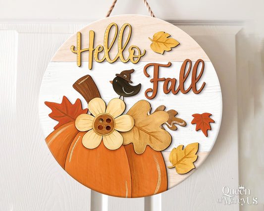 Welcome Fall Door Hanger, Pumpkin Season Door Sign, Fall Door Decor, Pumpkin Door Hanger, Fall Welcome Door Sign, Autumn Decor, Fall Gifts