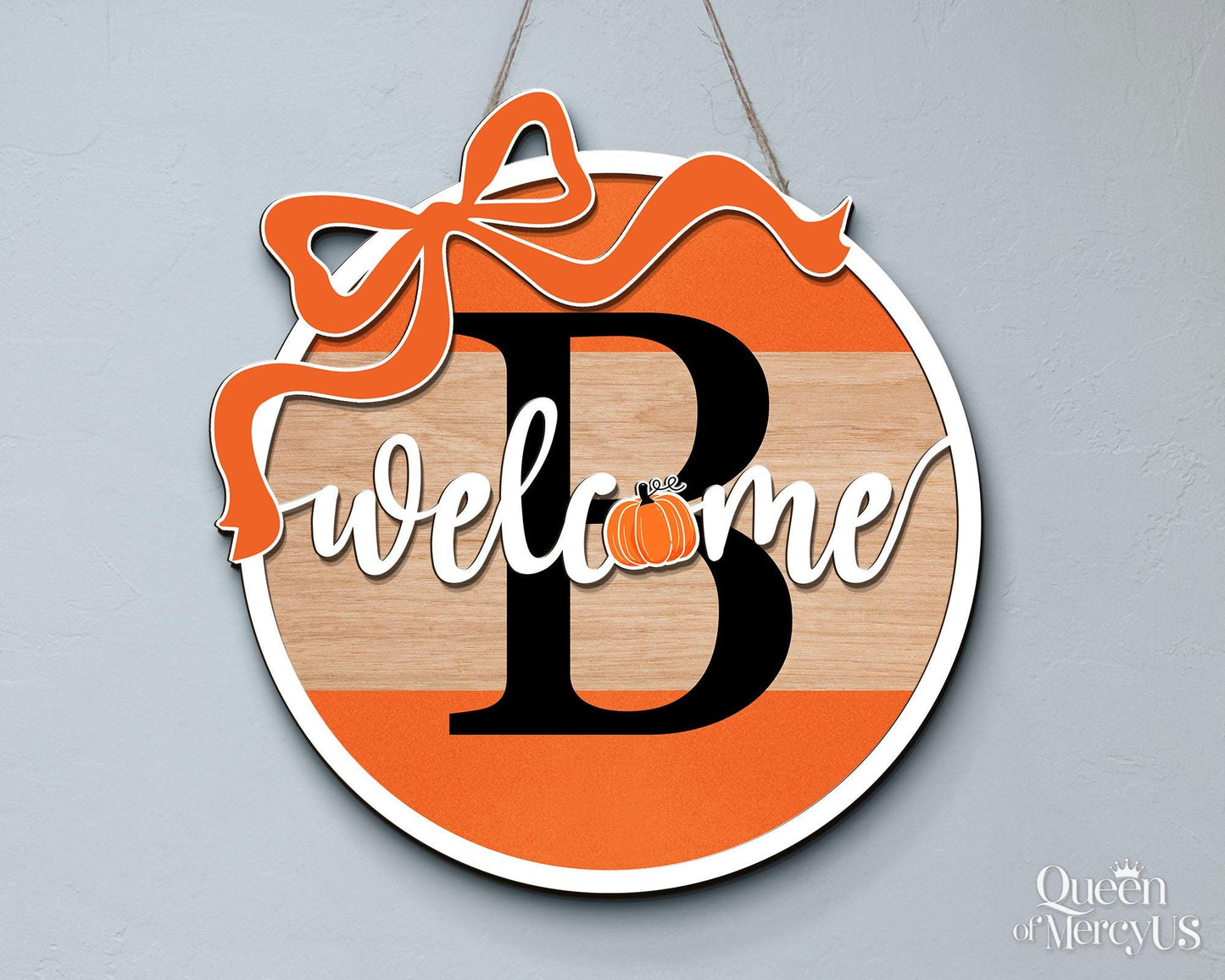 Custom Last Name Fall Front Door Decor, Family Fall Door Hanger, Autumn Front Door Wreath, Personalized Fall Door Sign, Pumpkin Home Decor