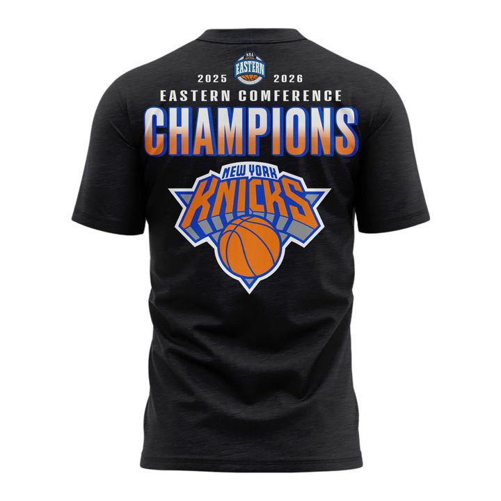 Men's New York Knicks  Charcoal 2026  Eastern Conference Champions Two-Sided T-Shirt