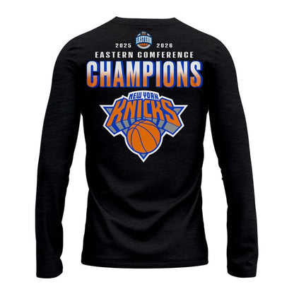Men's New York Knicks  Charcoal 2026  Eastern Conference Champions Two-Sided Long Tee