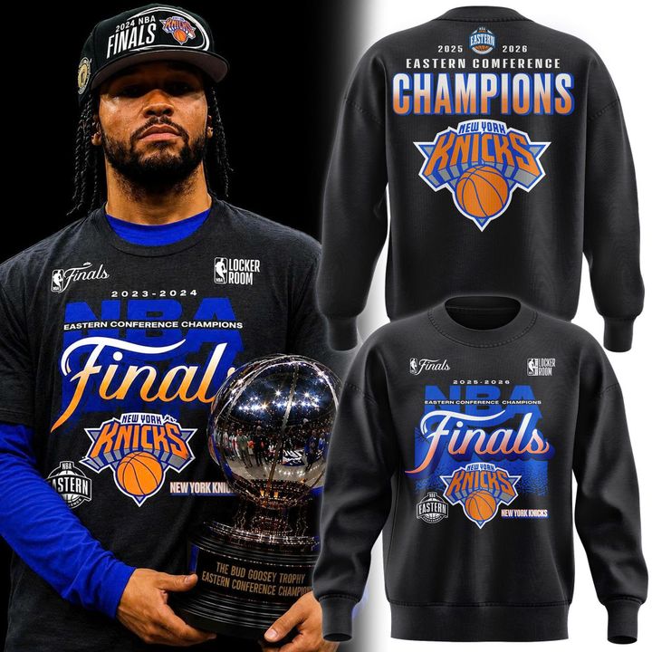 Men's New York Knicks  Charcoal 2026  Eastern Conference Champions Two-Sided Sweatshirt