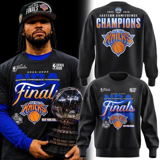 Men's New York Knicks  Charcoal 2026  Eastern Conference Champions Two-Sided Sweatshirt