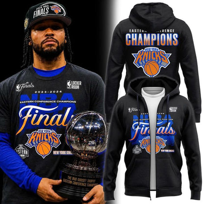 Men's New York Knicks  Charcoal 2026 Eastern Conference Champions Two-Sided Zip Hoodie