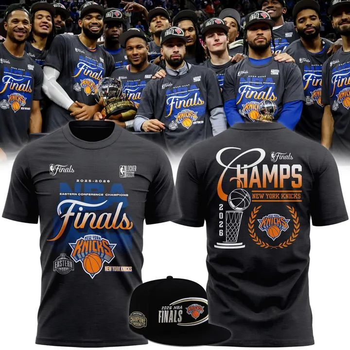 New York Knicks Charcoal 2026 Eastern Conference Champions Locker Room Tee