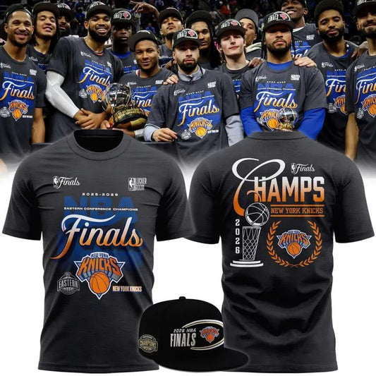 New York Knicks Charcoal 2026 Eastern Conference Champions Locker Room Tee