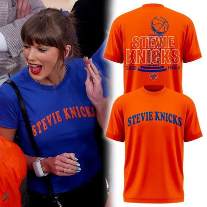 New York Knicks Stevie Knicks 2026 Finals T-Shirt - Orange v2