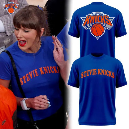 New York Knicks Stevie Knicks 2026 Finals T-Shirt - Blue v1